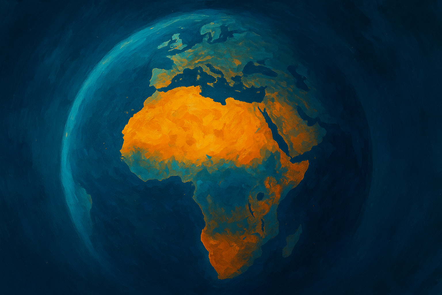 An abstract view of Sub-Saharan Africa from space